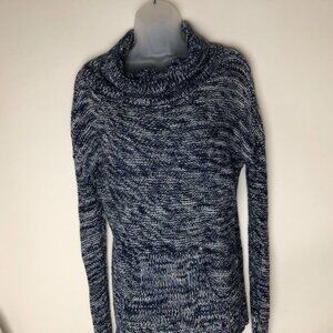 Rue 21 Blue White Cowl‎ Neck Sweater Women's Large